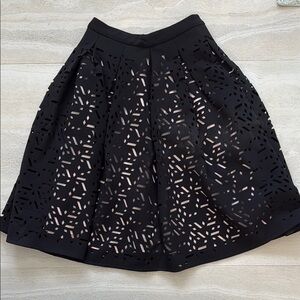 ASOS Black A-Line Laser-Cut Skirt